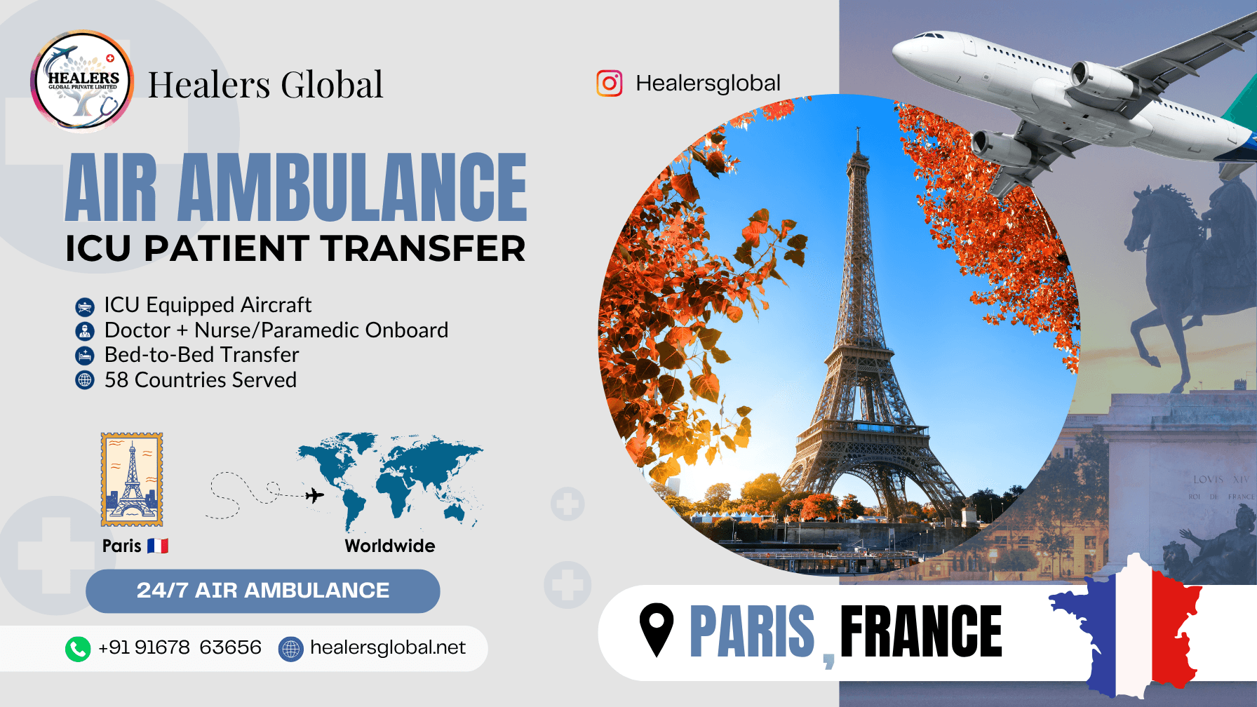 Air Ambulance Service in Paris, France