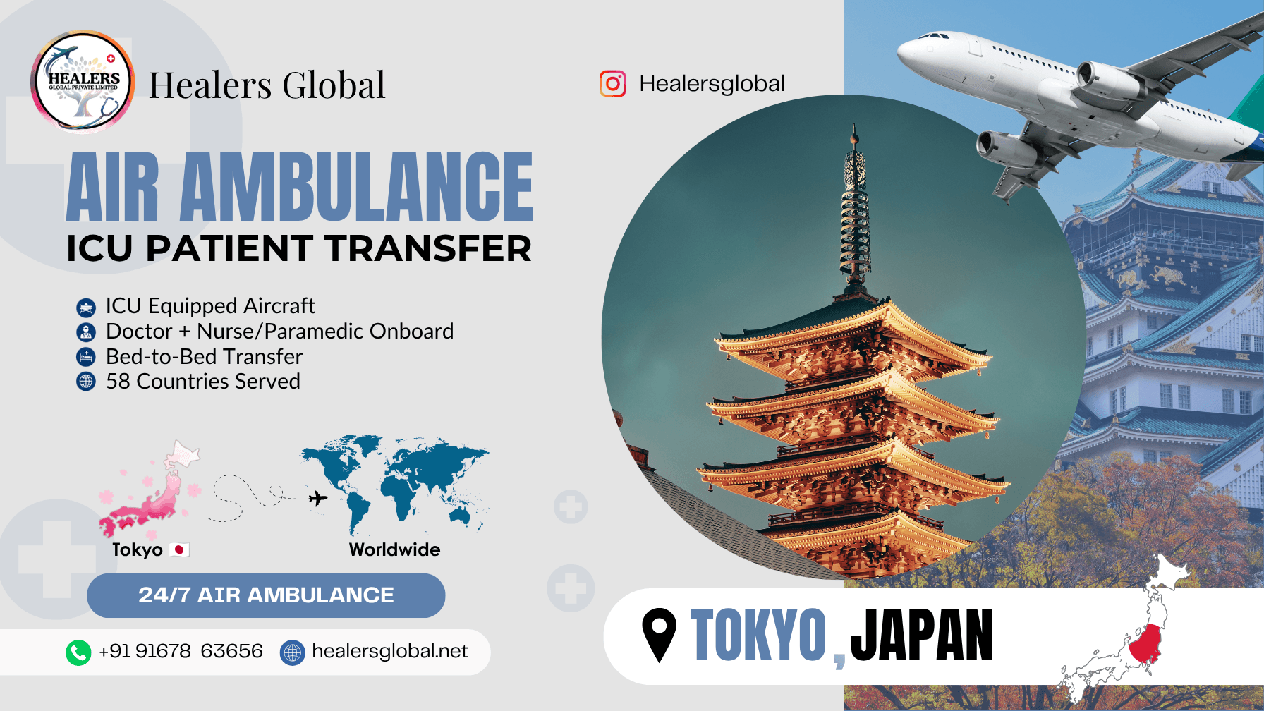 Air Ambulance Service in Tokyo, Japan