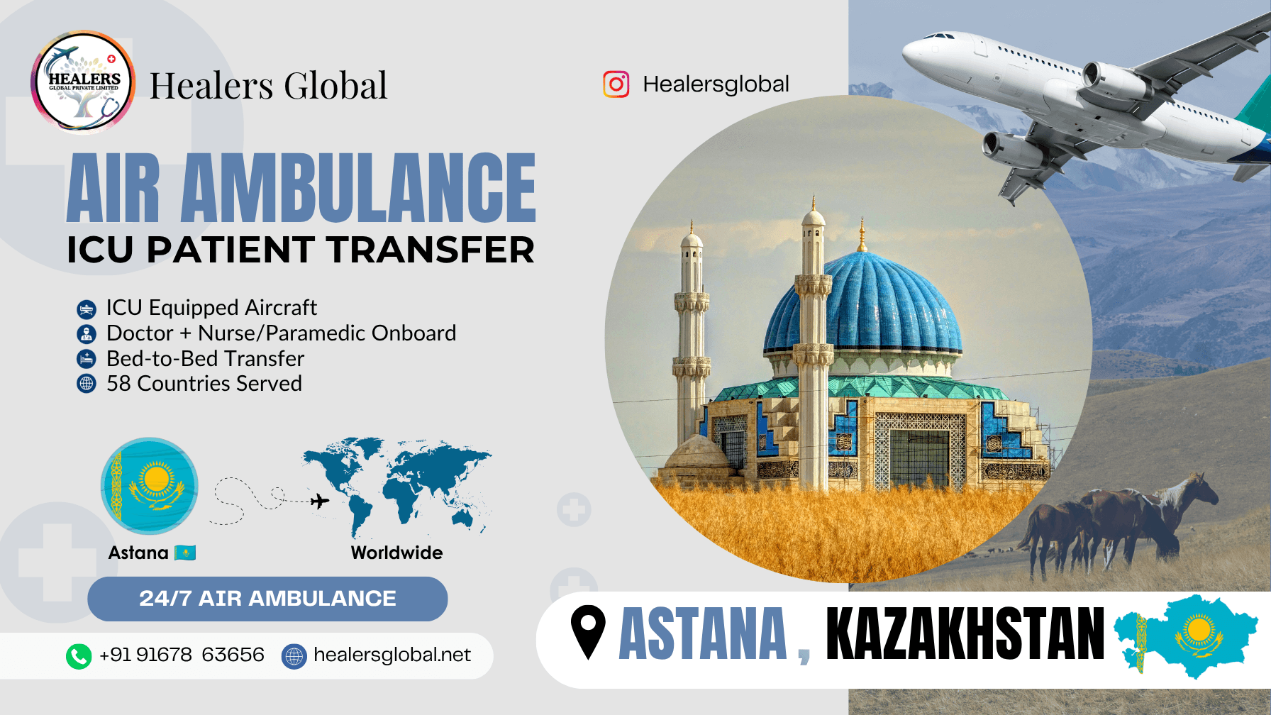 Air Ambulance Service in Almaty, Kazakhstan