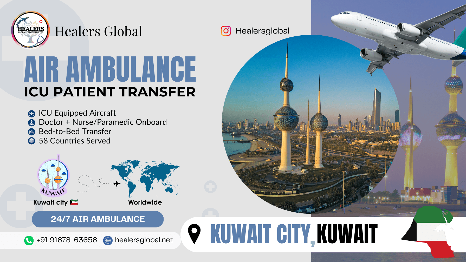 Air Ambulance Service in Kuwait City, Kuwait