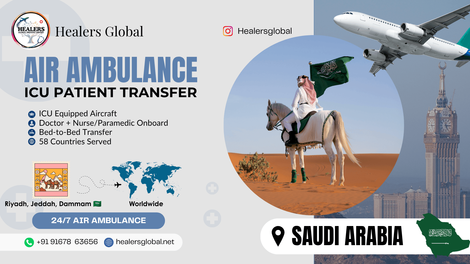 Air Ambulance Service in Riyadh, Saudi Arabia