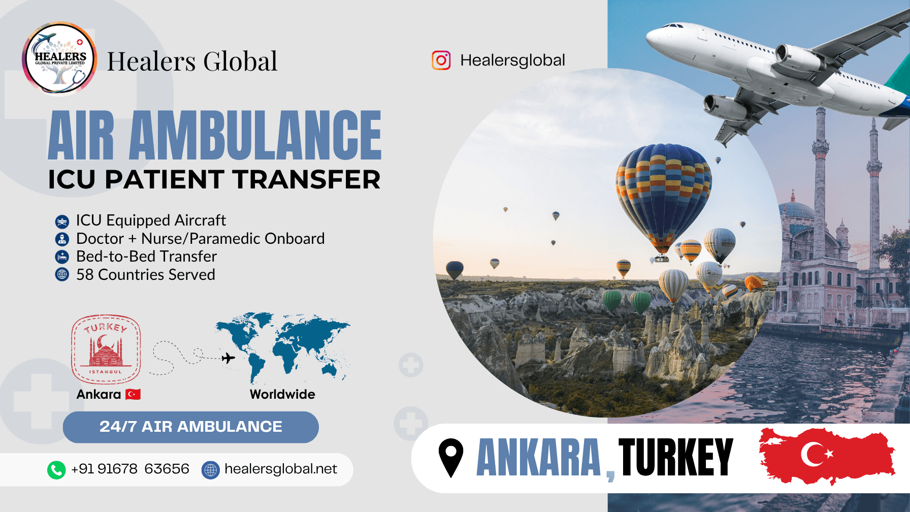 Air Ambulance Service in Istanbul, Turkey