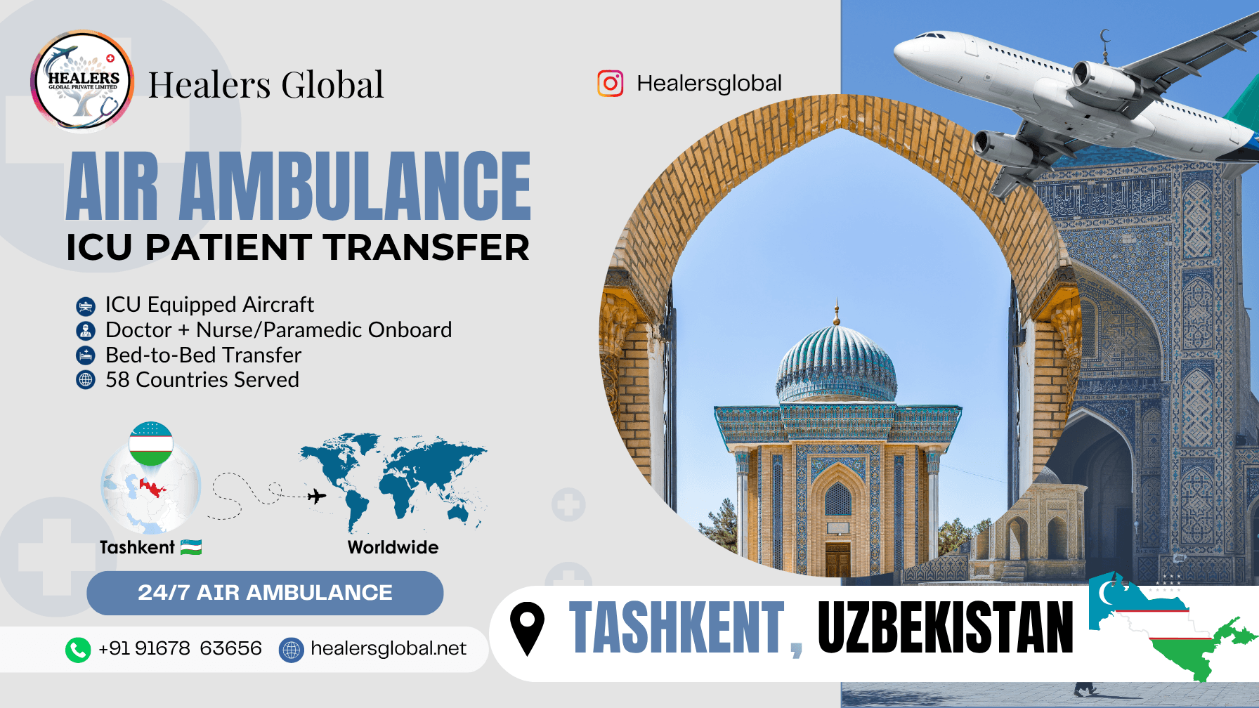 Air Ambulance Service in Tashkent, Uzbekistan